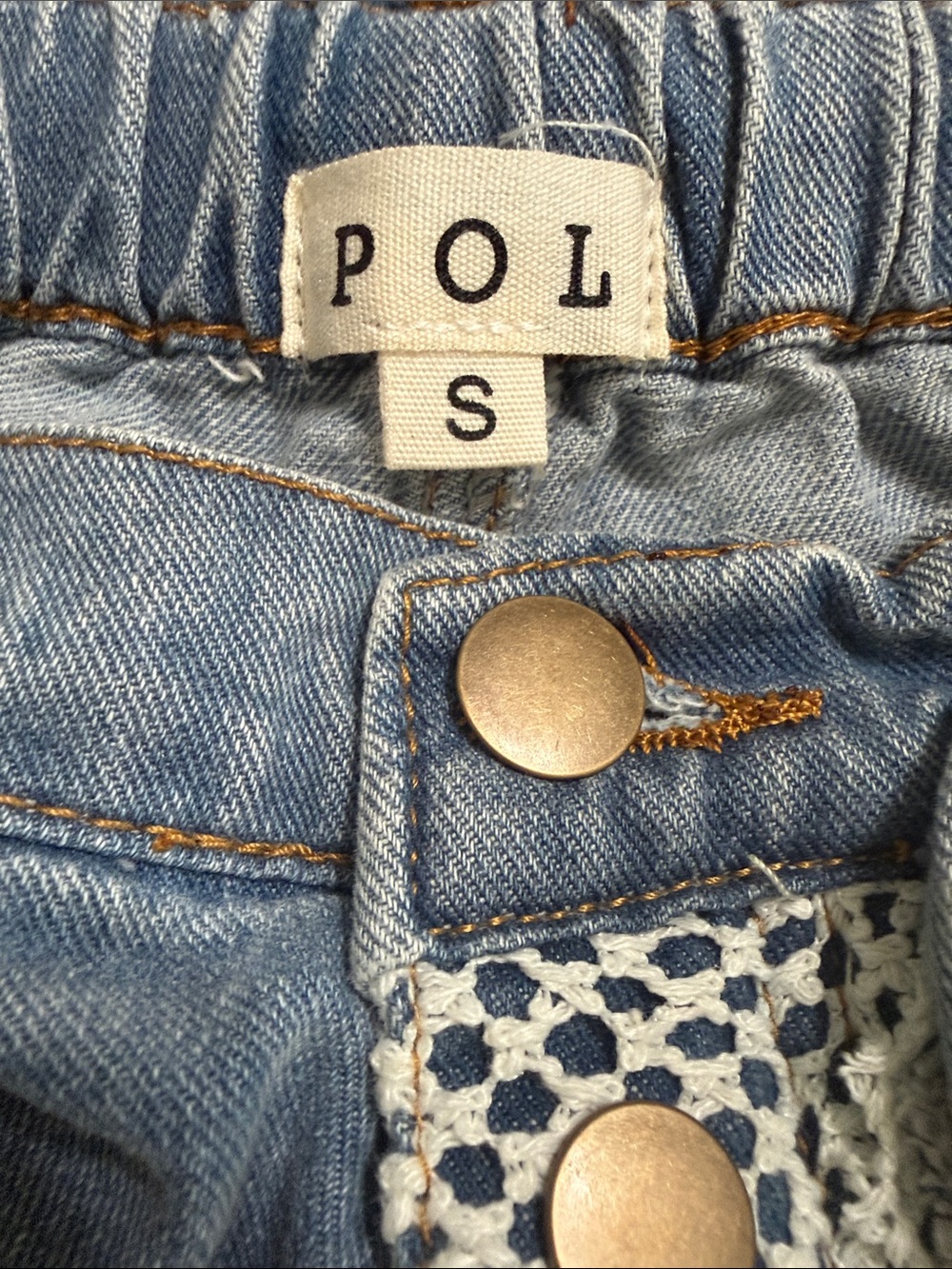 Women's Light Blue Patchwork Wide-Leg Jeans - Picture 3 of 3